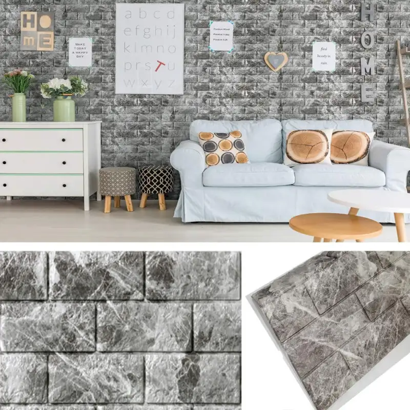 Tapet autoadeziv Marble, 77 x 70 cm, spuma moale 3D red-mag.ro