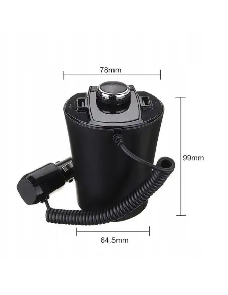 Transmitator auto ElektroStator BX6, Bluetooth, FM, 2 x USB