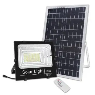 Proiector LED 100W cu panou solar, telecomanda inclusa