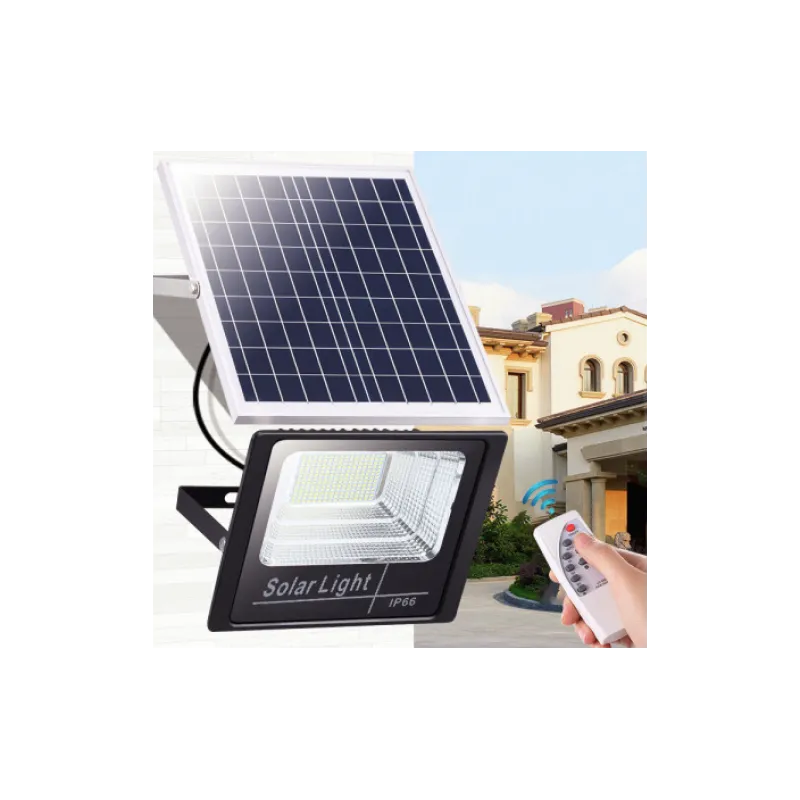 Proiector LED 100W cu panou solar, telecomanda inclusa