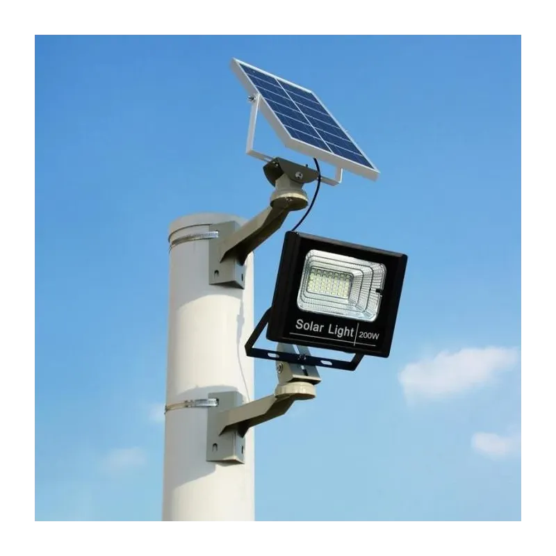 Proiector LED 100W cu panou solar, telecomanda inclusa