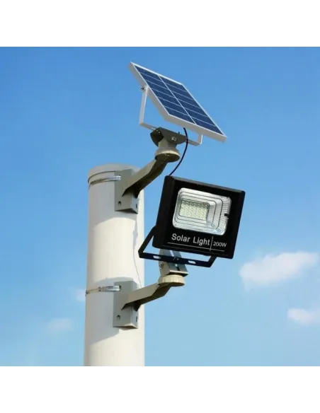 Proiector LED 100W cu panou solar, telecomanda inclusa