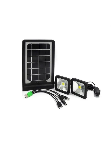 Kit incarcare solara pentru Camping 2 lampi LED si functie de