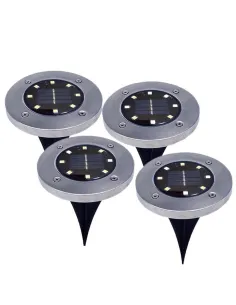 Set 4 x lampa solara cu 8 leduri si senzor de lumina cu fixare 2