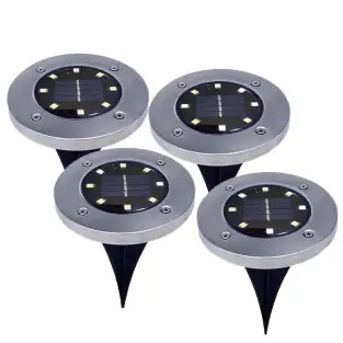 Set 4 x lampa solara cu 8 leduri si senzor de lumina cu fixare 2