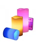 Set 3 lumanari ambientale RGB cu telecomanda red-mag.ro
