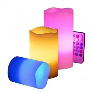 Set 3 lumanari ambientale RGB cu telecomanda red-mag.ro