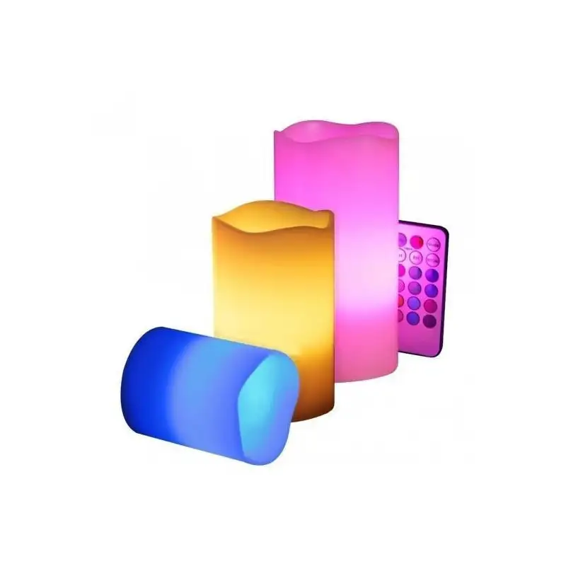 Set 3 lumanari ambientale RGB cu telecomanda red-mag.ro