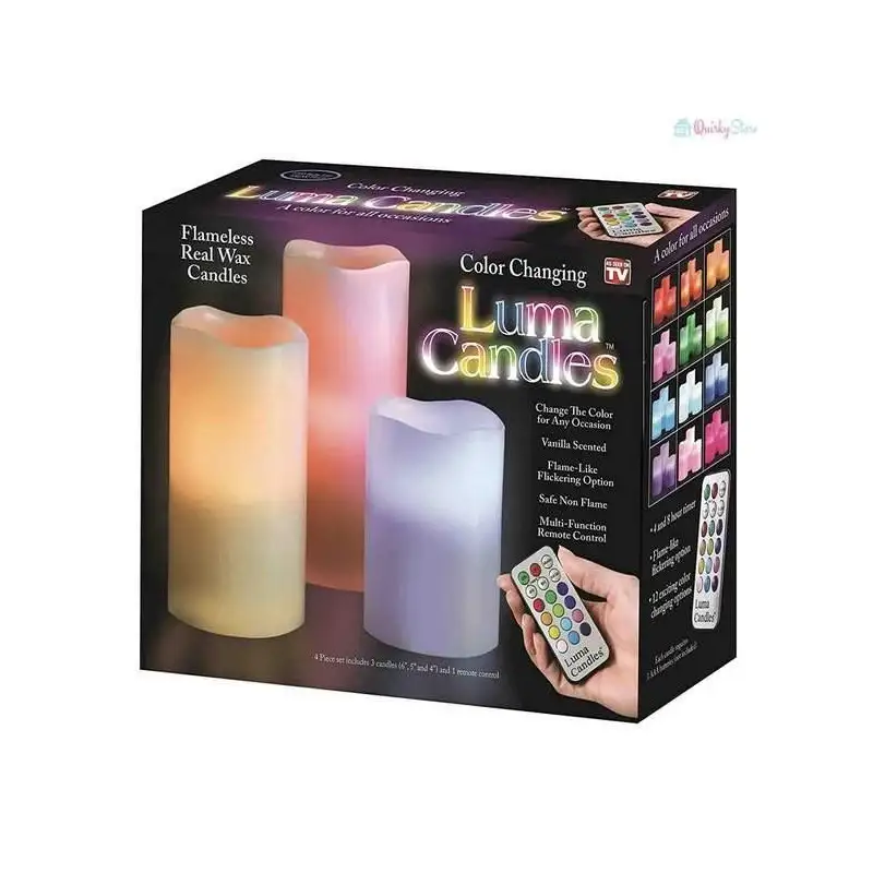 Set 3 lumanari ambientale RGB cu telecomanda red-mag.ro