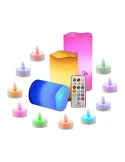 Set 3 lumanari ambientale RGB cu telecomanda red-mag.ro