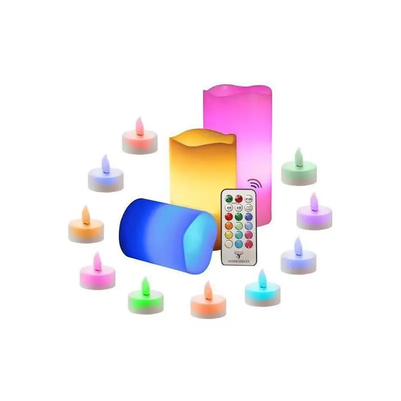 Set 3 lumanari ambientale RGB cu telecomanda red-mag.ro