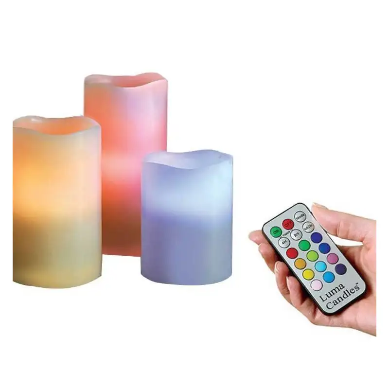 Set 3 lumanari ambientale RGB cu telecomanda red-mag.ro