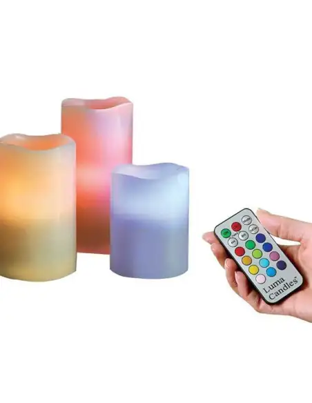 Set 3 lumanari ambientale RGB cu telecomanda red-mag.ro