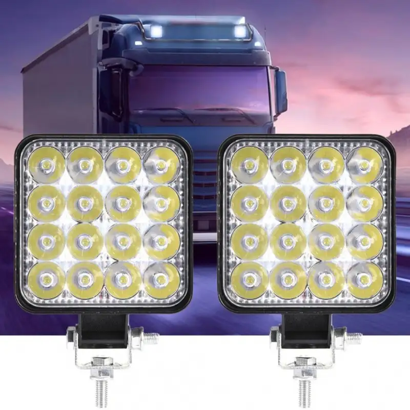 Set 2 proiectoare LED auto offroad 48W, 16 LED, 12V-24V