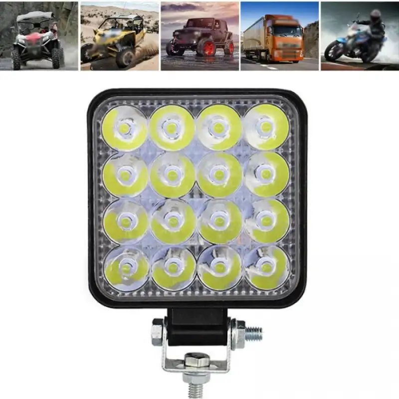 Set 2 proiectoare LED auto offroad 48W, 16 LED, 12V-24V
