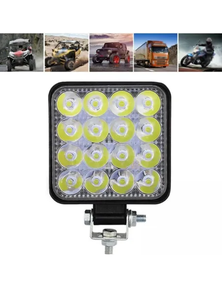 Set 2 proiectoare LED auto offroad 48W, 16 LED, 12V-24V
