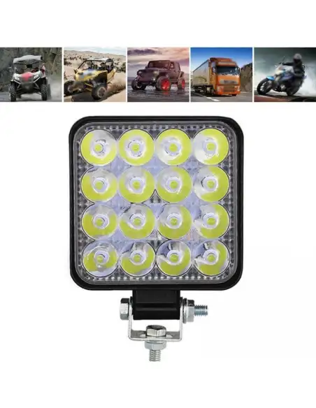 Set 2 proiectoare LED auto offroad 48W, 16 LED, 12V-24V