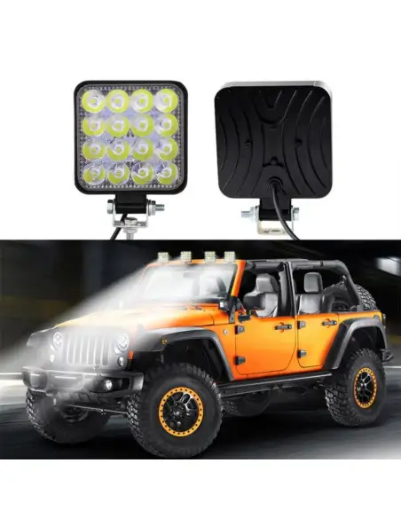 Set 2 proiectoare LED auto offroad 48W, 16 LED, 12V-24V