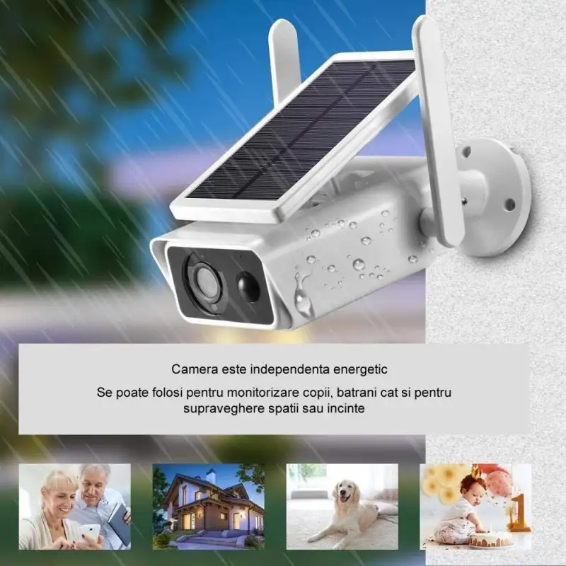 Camera de supraveghere IP Wireless HD cu panou solar red-mag.ro
