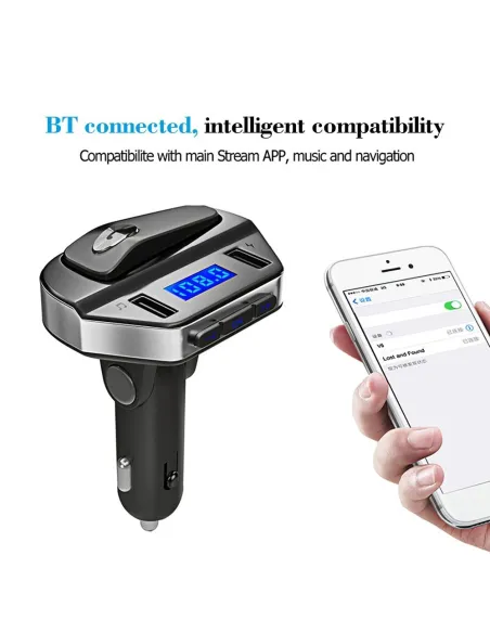 Kit modulator MP3 + Handsfree cu casca bluetooth V4.2+ EDR