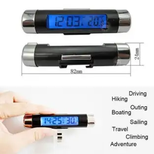 Ceas digital iluminat cu termometru pentru autovehicul 2