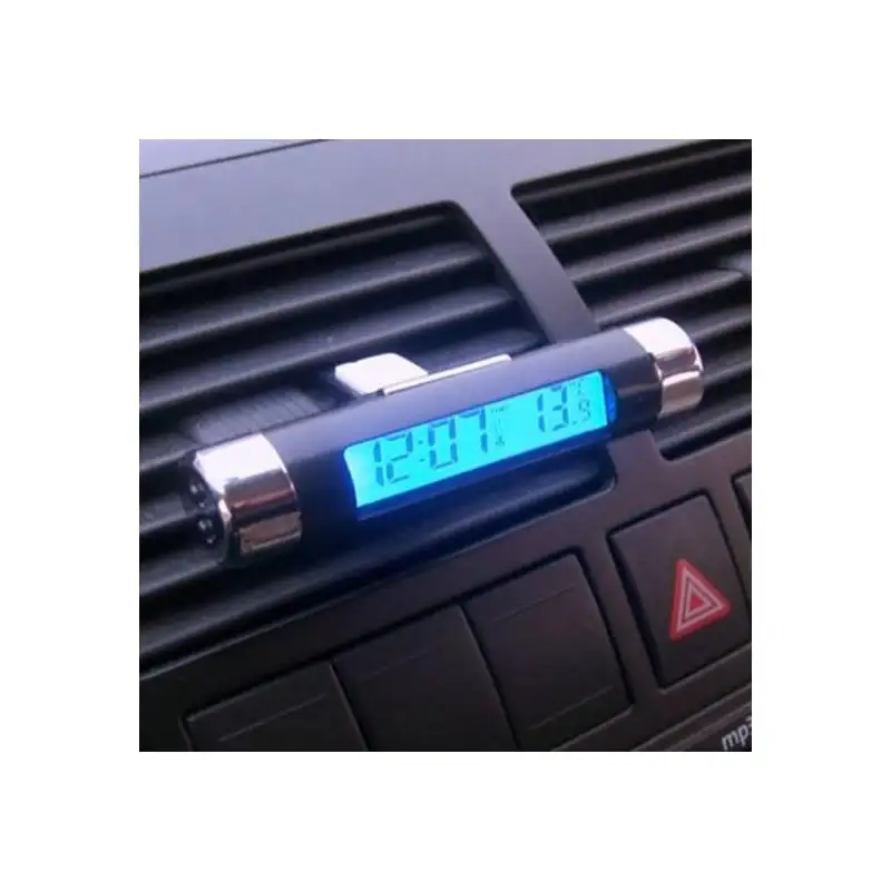 Ceas digital iluminat cu termometru pentru autovehicul