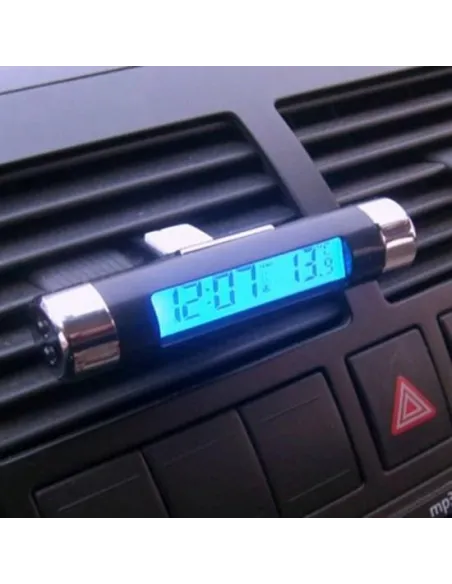 Ceas digital iluminat cu termometru pentru autovehicul