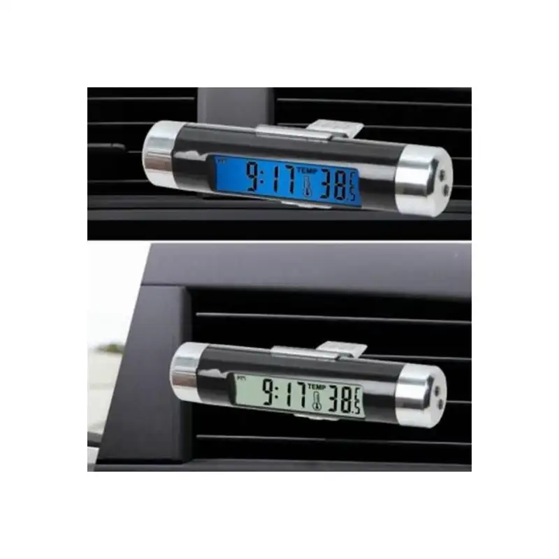 Ceas digital iluminat cu termometru pentru autovehicul