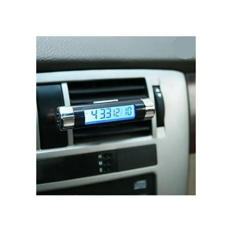 Ceas digital iluminat cu termometru pentru autovehicul