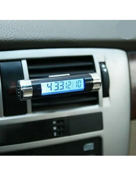 Ceas digital iluminat cu termometru pentru autovehicul