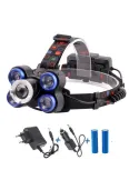Lanterna frontala 5 x Led Cree XML, T6, frontala, cu lupa + 2x