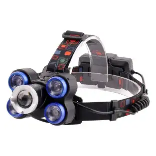 Lanterna frontala 5 x Led Cree XML, T6, frontala, cu lupa + 2x