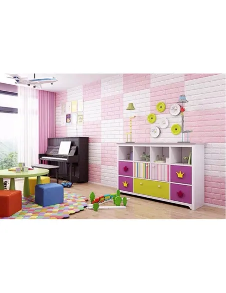 Set 5 Buc Tapet autoadeziv 3D (design caramida), 70*77cm, 3D