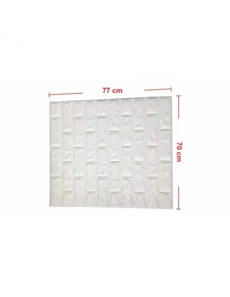 Set 5 Buc Tapet autoadeziv, 3D (design caramida), 70*77cm, Alb