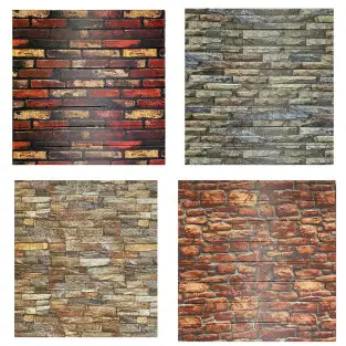 Set 5 Bucati tapet autoadeziv, 70X70 cm, piatra spuma 3D