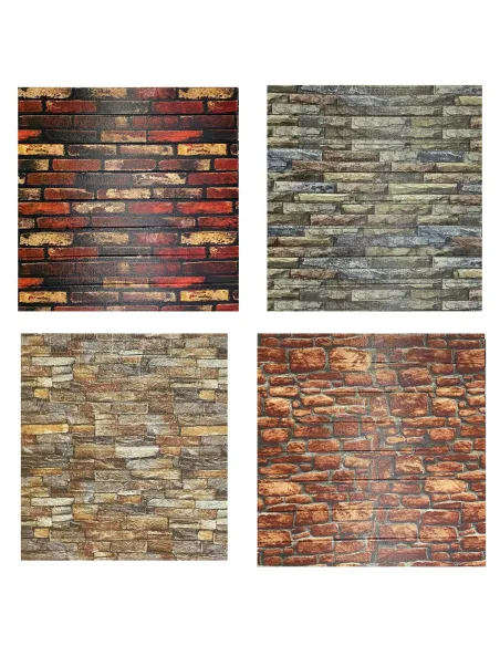 Set 5 Bucati tapet autoadeziv, 70X70 cm, piatra spuma 3D