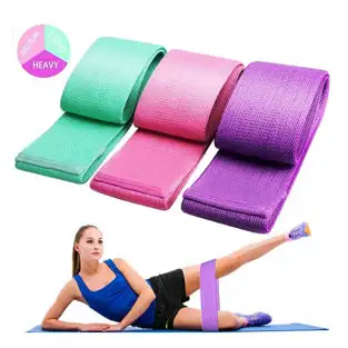 Set 3 benzi elastice fitness, din bumbac si latex, 3 niveluri