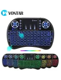 Tastatura iluminata Wireless I8 Air Mouse cu touchpad red-mag.ro