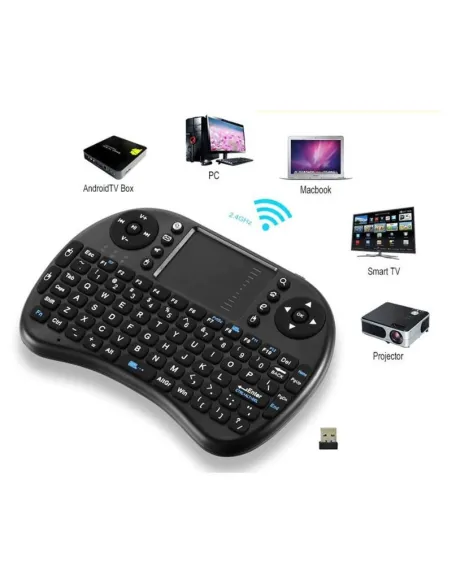 Tastatura iluminata Wireless I8 Air Mouse cu touchpad red-mag.ro
