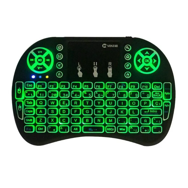 Tastatura iluminata Wireless I8 Air Mouse cu touchpad red-mag.ro