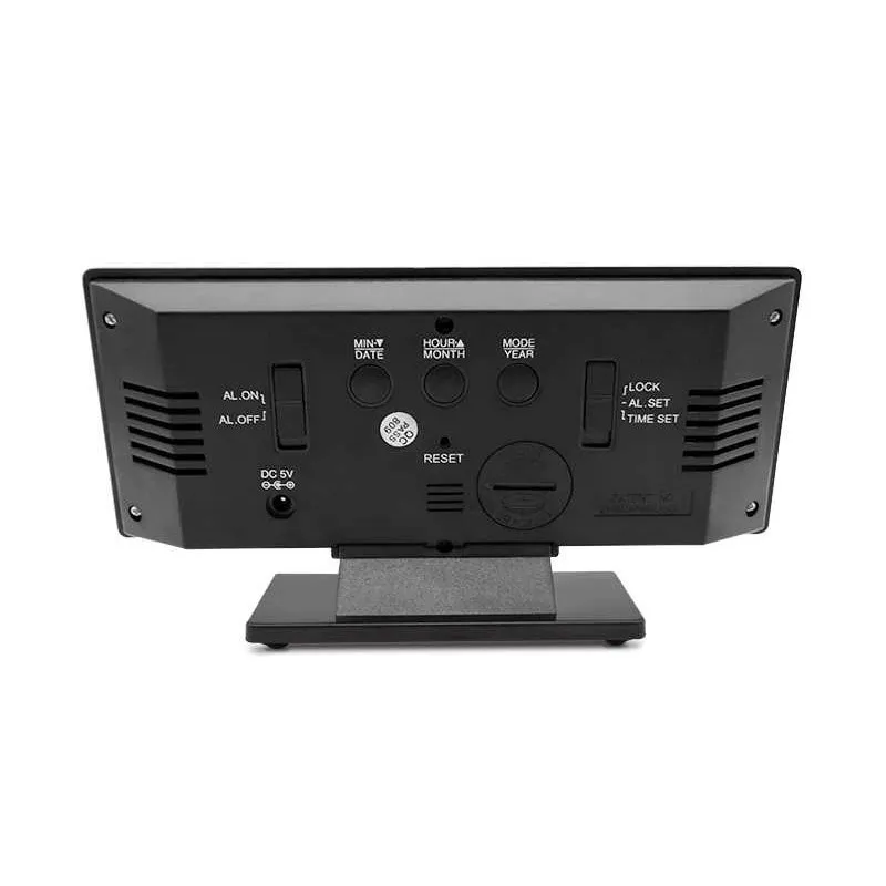 Ceas digital LED cu oglinda, litere mari, USB, temperatura