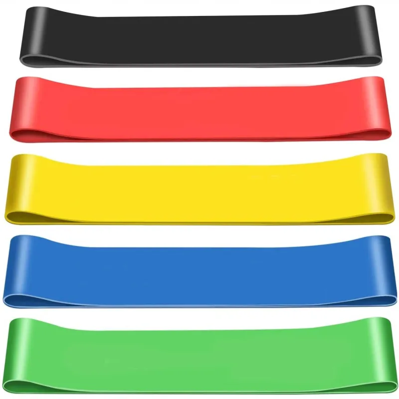 Set 5 benzi elastice de rezistenta pentru fitness, yoga