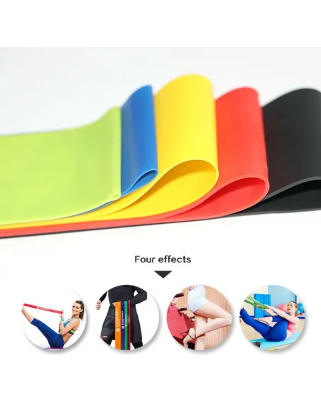 Set 5 benzi elastice de rezistenta pentru fitness, yoga