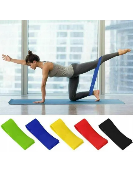 Set 5 benzi elastice de rezistenta pentru fitness, yoga