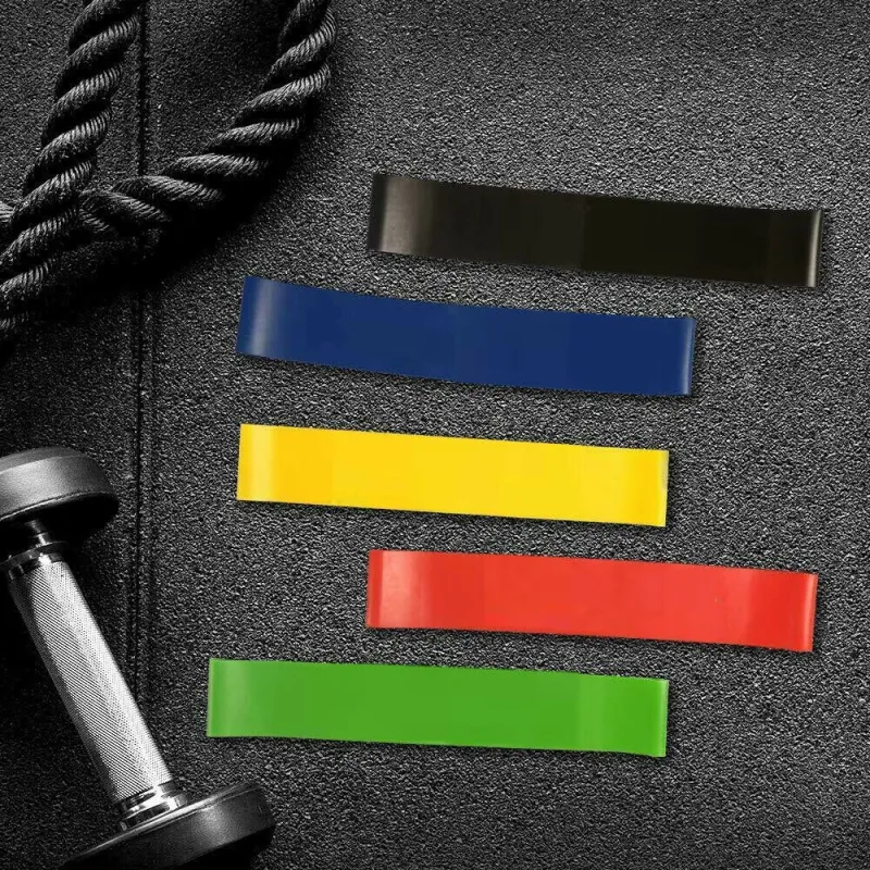 Set 5 benzi elastice de rezistenta pentru fitness, yoga