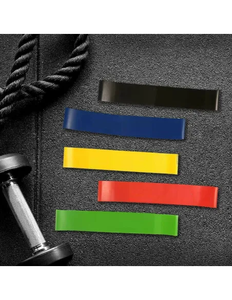 Set 5 benzi elastice de rezistenta pentru fitness, yoga