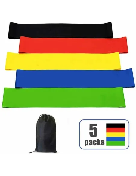 Set 5 benzi elastice de rezistenta pentru fitness, yoga