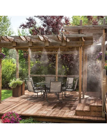 Kit pentru racit terasa, cu vapori de apa, furtun de 20 m si 20