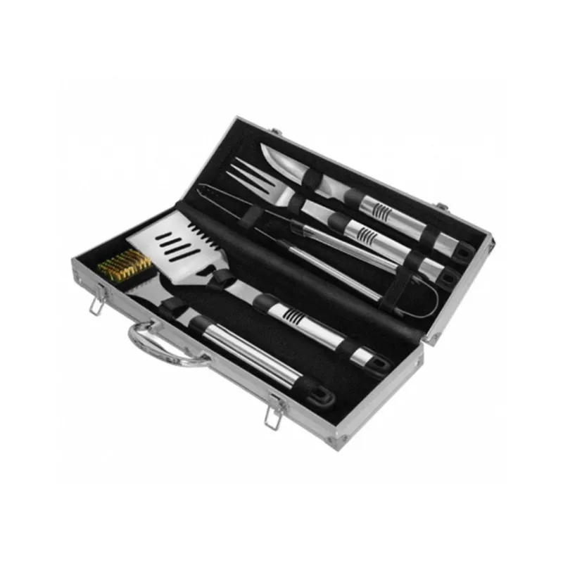 Set 5 ustensile din inox pentru gratar cutie din