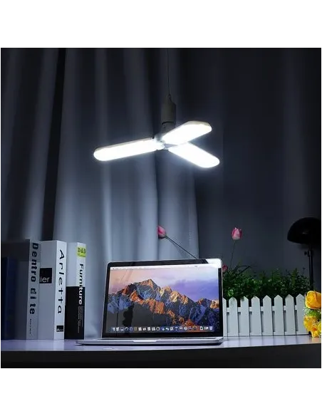 Lampa LED cu 3 brate mobile ajustabile, E27 6500K 45W, Alb Rece